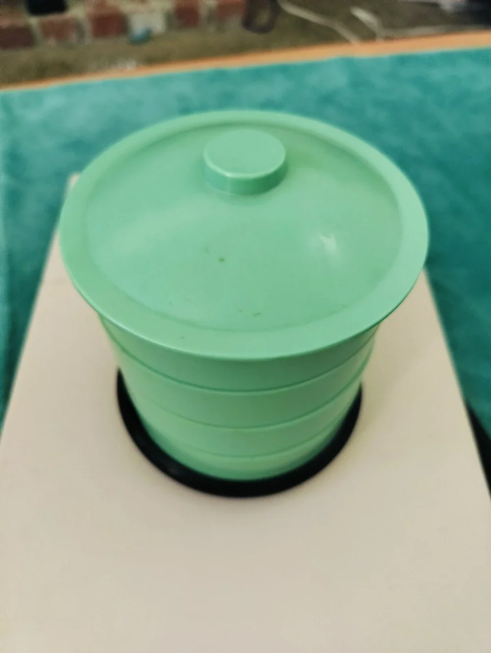 MCM F.E. Reinhold Los Angeles GreenThermoset Plastic Stackable Trinket Organizer